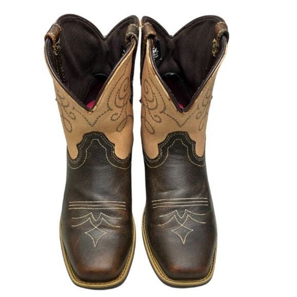 Justin Gypsy L2949 Western Cowgirl Boots Brown Tan Square Toe Size 9.5B EUC - Picture 2 of 10